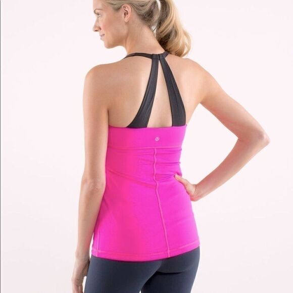 Lululemon Scoop Me Up Tank II Stripe raspberry hot pink Barbiecore tank top 4 - Picture 2 of 12